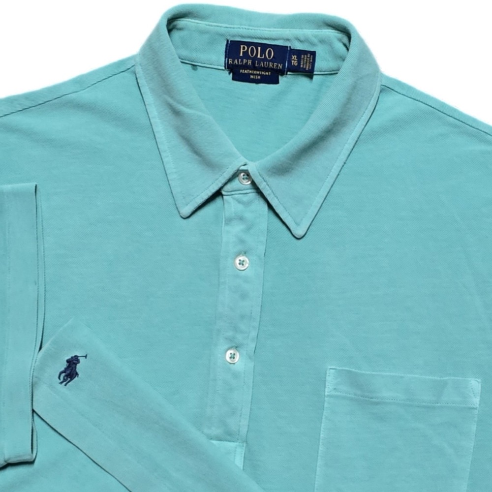 Polo Ralph Lauren Featherweight Mesh Shirt Men's XL Teal Classic Short Sleeve